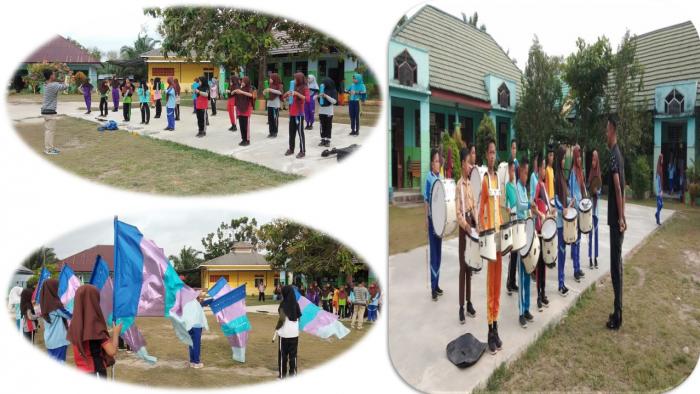 Giatkan Latihan Rutin, Pasukan Drumband MTs Negeri 3 Batanghari Sambut HUT RI