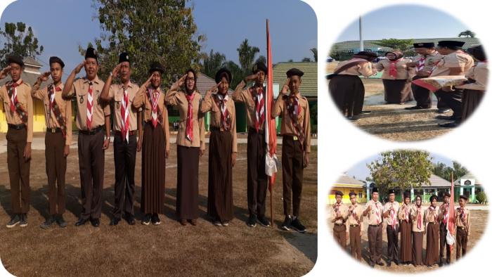 Kepala MTsN 3 Batang Hari Kukuhkan 1 Orang Anggota Pramuka Garuda 