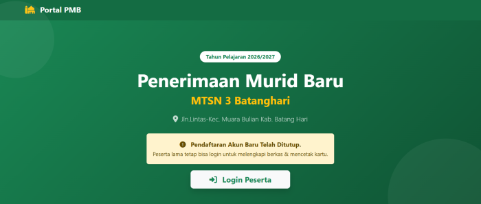 Animo Masyarakat Tak Surut, PMB MTsN 3 Batang Hari 2026/2027 Ditutup dengan 136 Calon Siswa yang Siap Bersaing