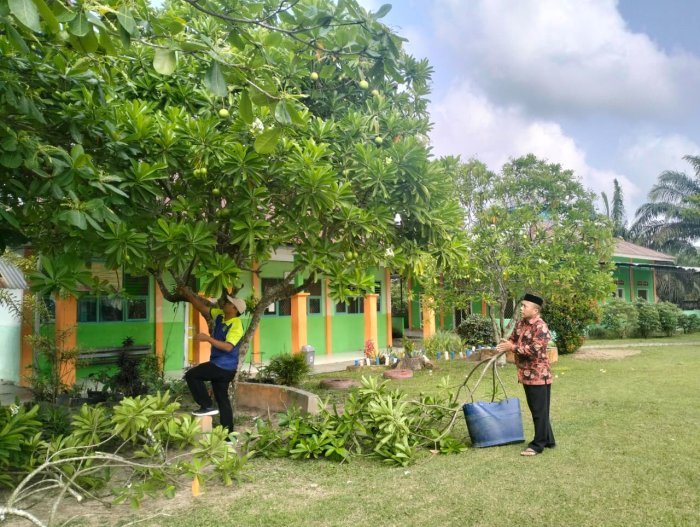 Lingkungan Bersih, Semangat Baru: MTsN 3 Batang Hari Sambut KBM Pasca Lebaran