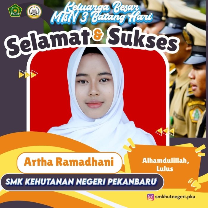 Siswa MTsN 3 Batang Hari Raih Prestasi Gemilang, Lolos Seleksi Ketat  SMK Kehutanan Negeri Pekanbaru