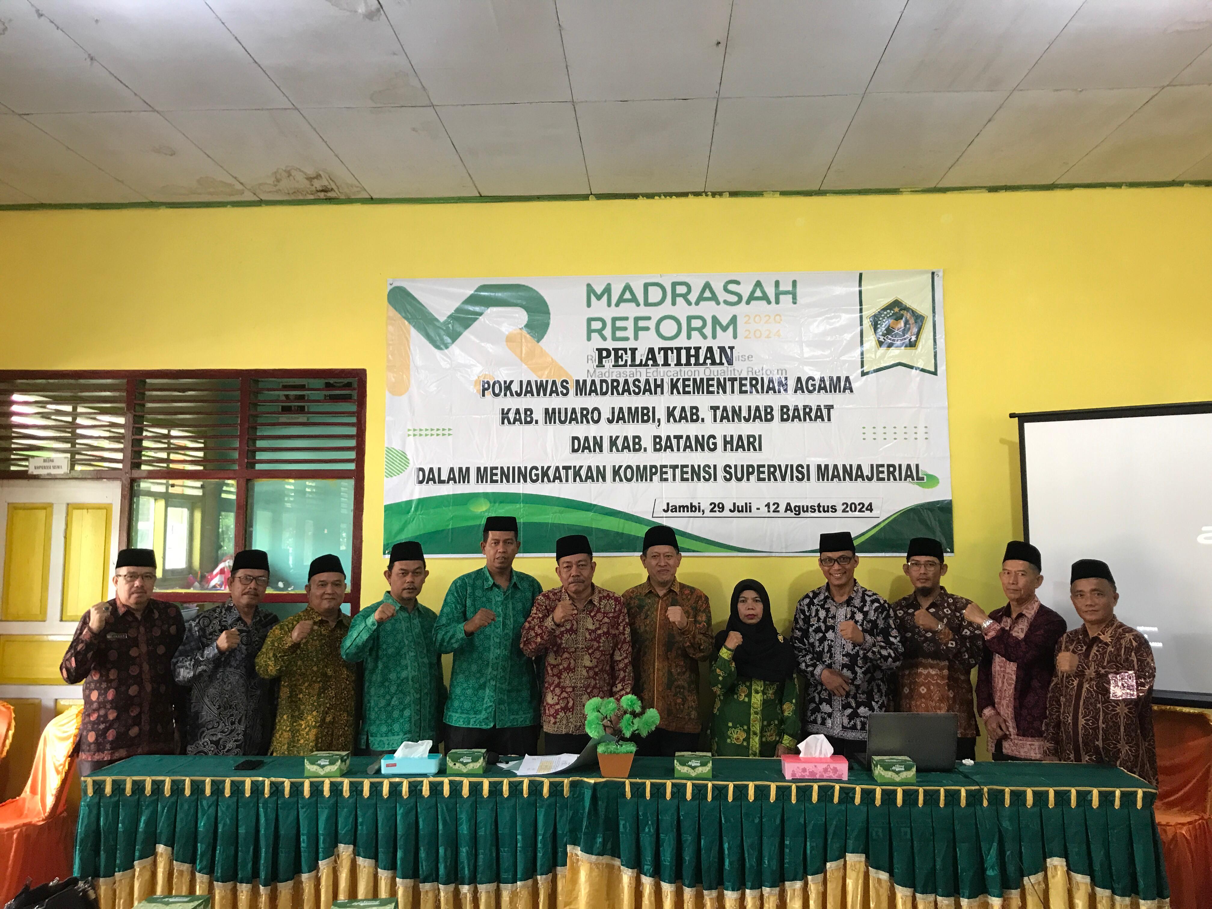 MTs Negeri 3 Batang Hari Menjadi Titik Pertemuan Kegiatan Madrasah Reform Pelatihan Pokjawas Madrasah Kementerian Agama.